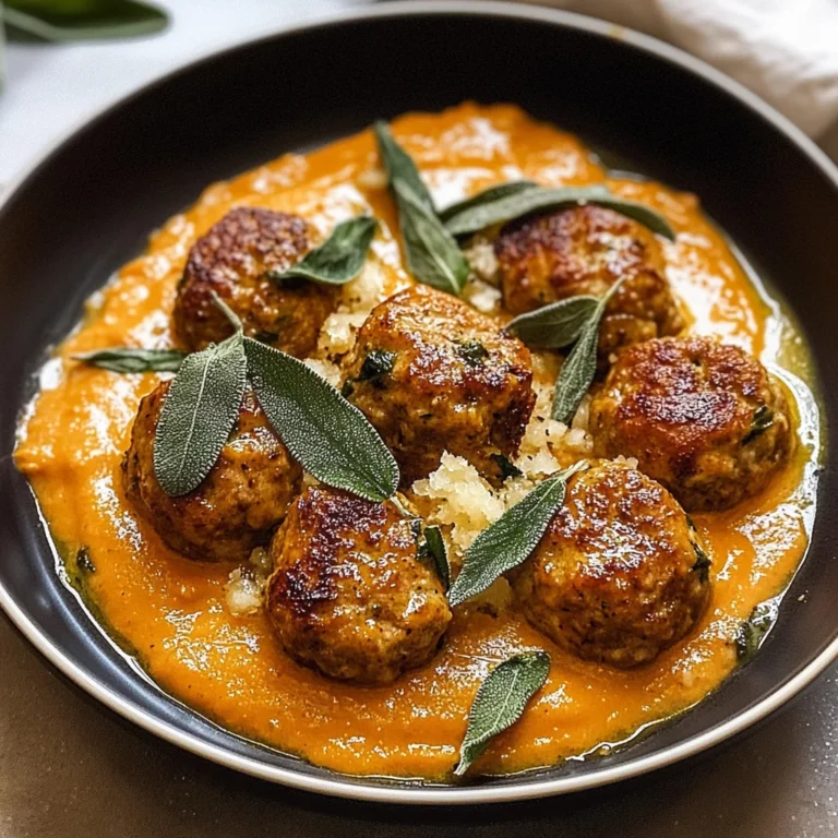 Turkey Meatballs in Pumpkin Sage Sauce