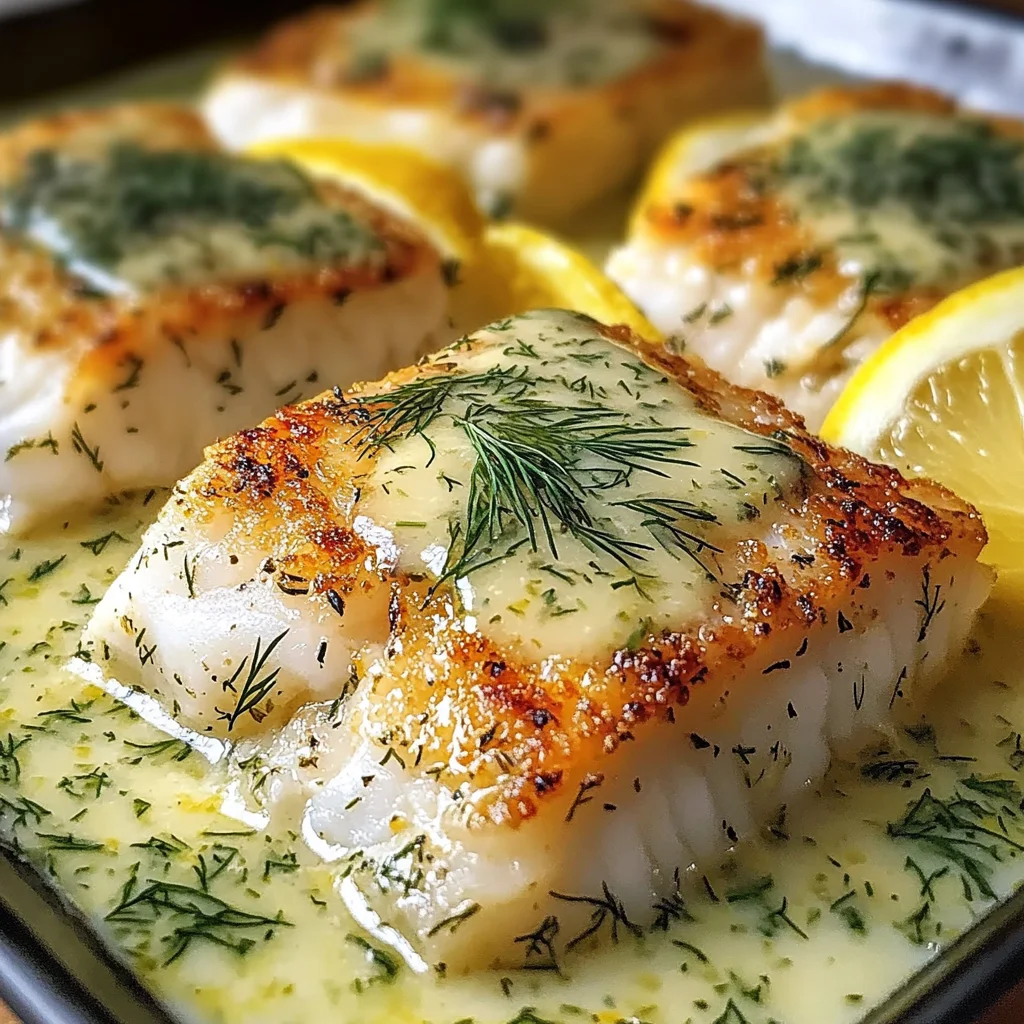 Baked Cod with Lemon-Dill Sauce