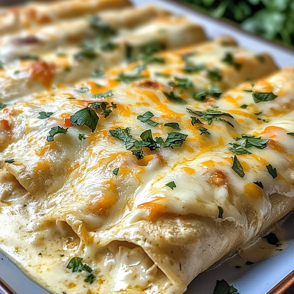 Creamy White Chicken Enchiladas