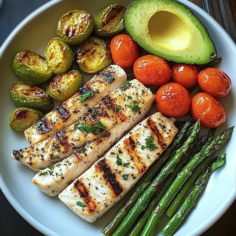 Herb-Grilled Fish with Asparagus, Avocado & Cherry Tomatoes