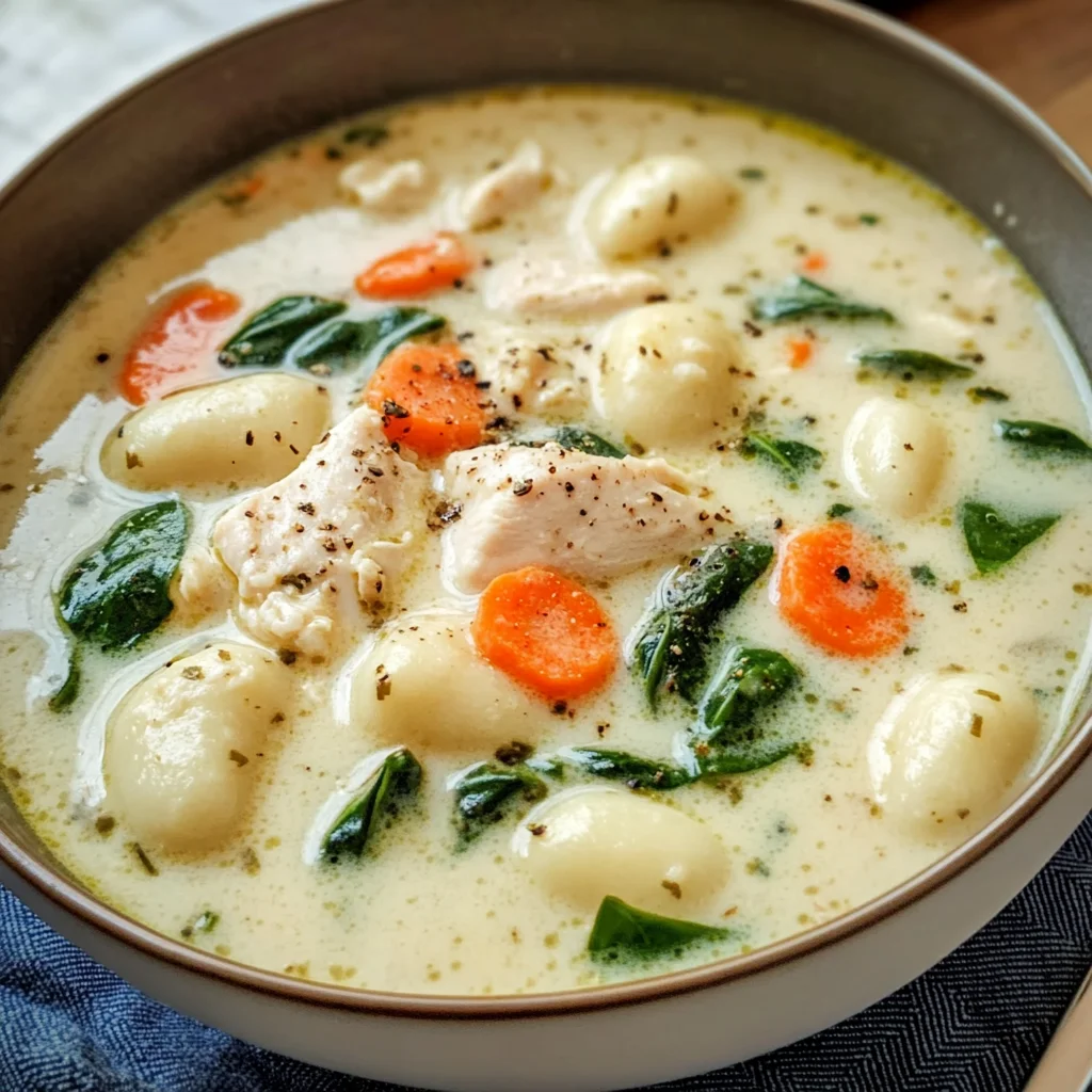 Homemade Olive Garden Chicken Gnocchi Soup Recipe