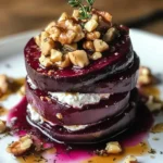 Rustic Beet and Goat Cheese Stacks with Walnut Thyme Vinaigrette