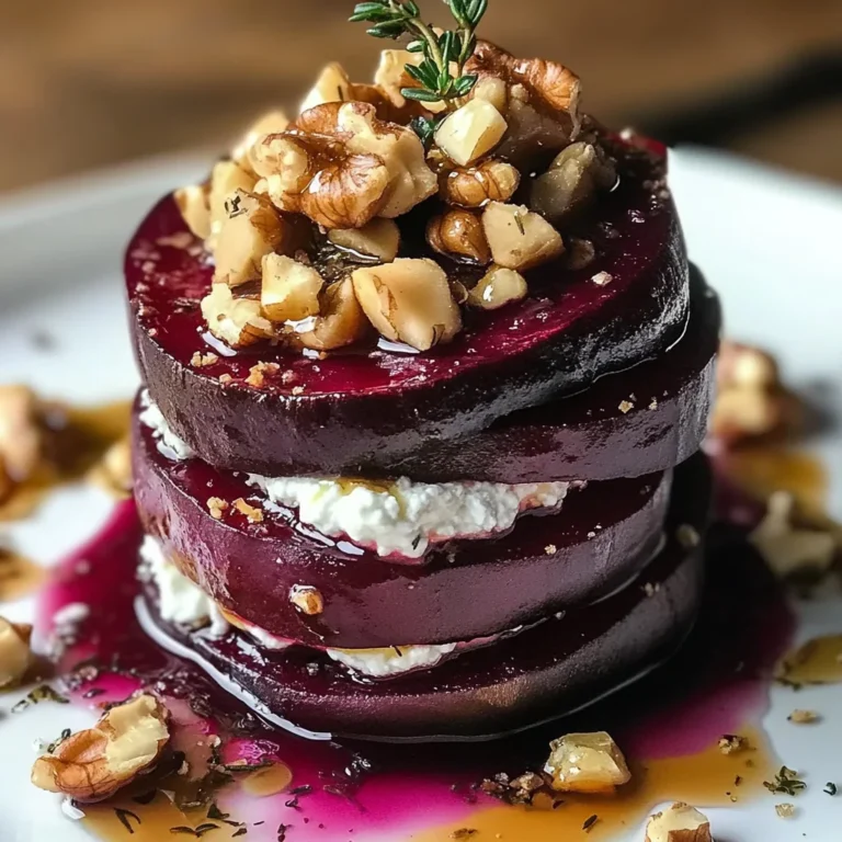 Rustic Beet and Goat Cheese Stacks with Walnut Thyme Vinaigrette