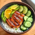 Teriyaki Salmon Bowl with Avocado & Cucumber