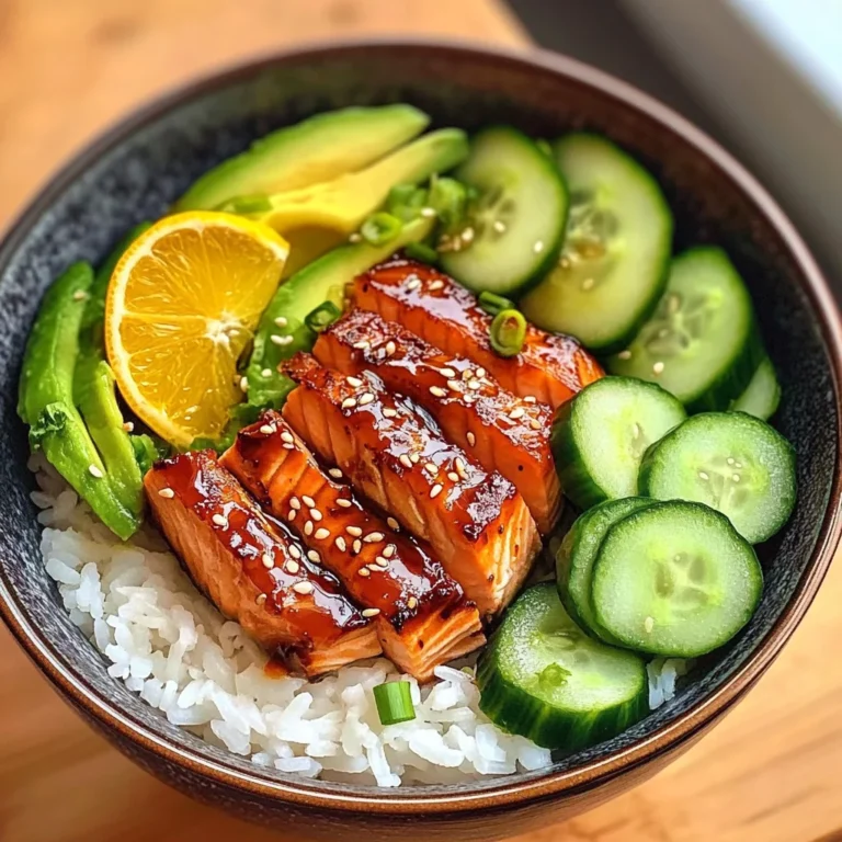 Teriyaki Salmon Bowl with Avocado & Cucumber