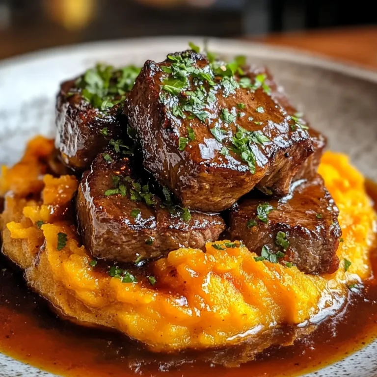 Apple Cider beef with Mashed Sweet Potatoes Recipe