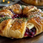 Brie Cheese and Cranberry Christmas Wreath
