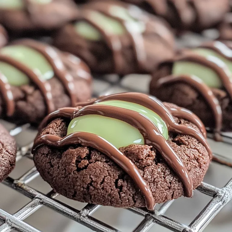 Chocolate Mint Thumbprint Cookies