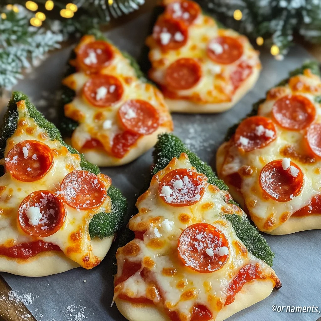 Christmas Tree Mini Pizzas