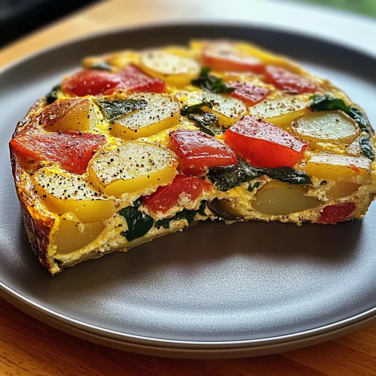Frittata with Potatoes, Red Peppers, and Spinach Recipe