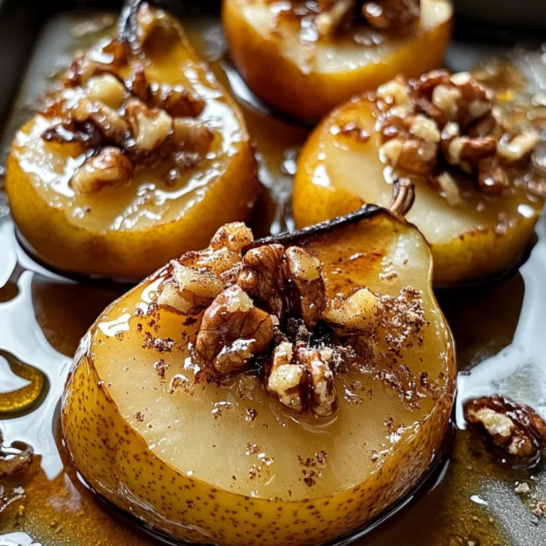 Gebackene Birnen mit Honig und Walnüssen