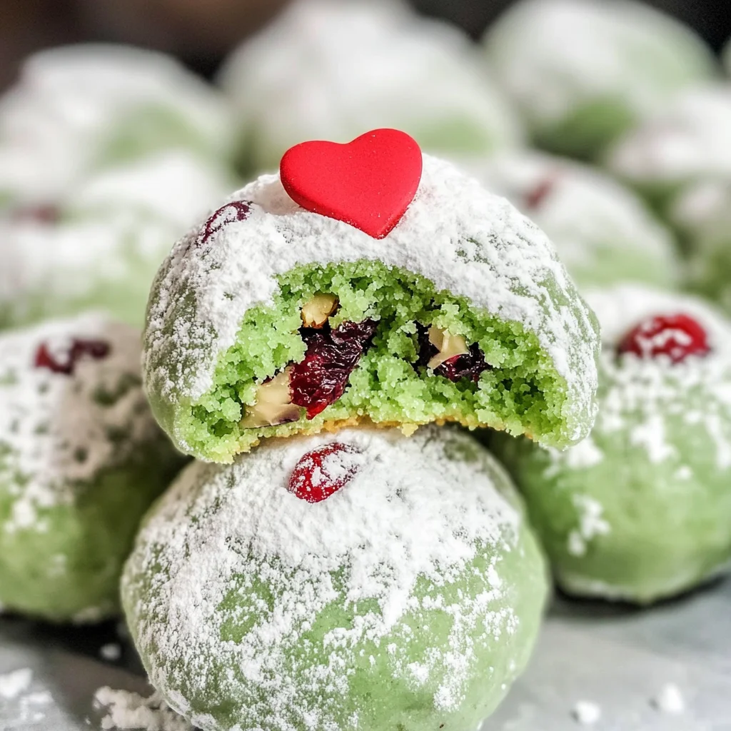 Grinch Cookies - Christmas Snowball Cookies