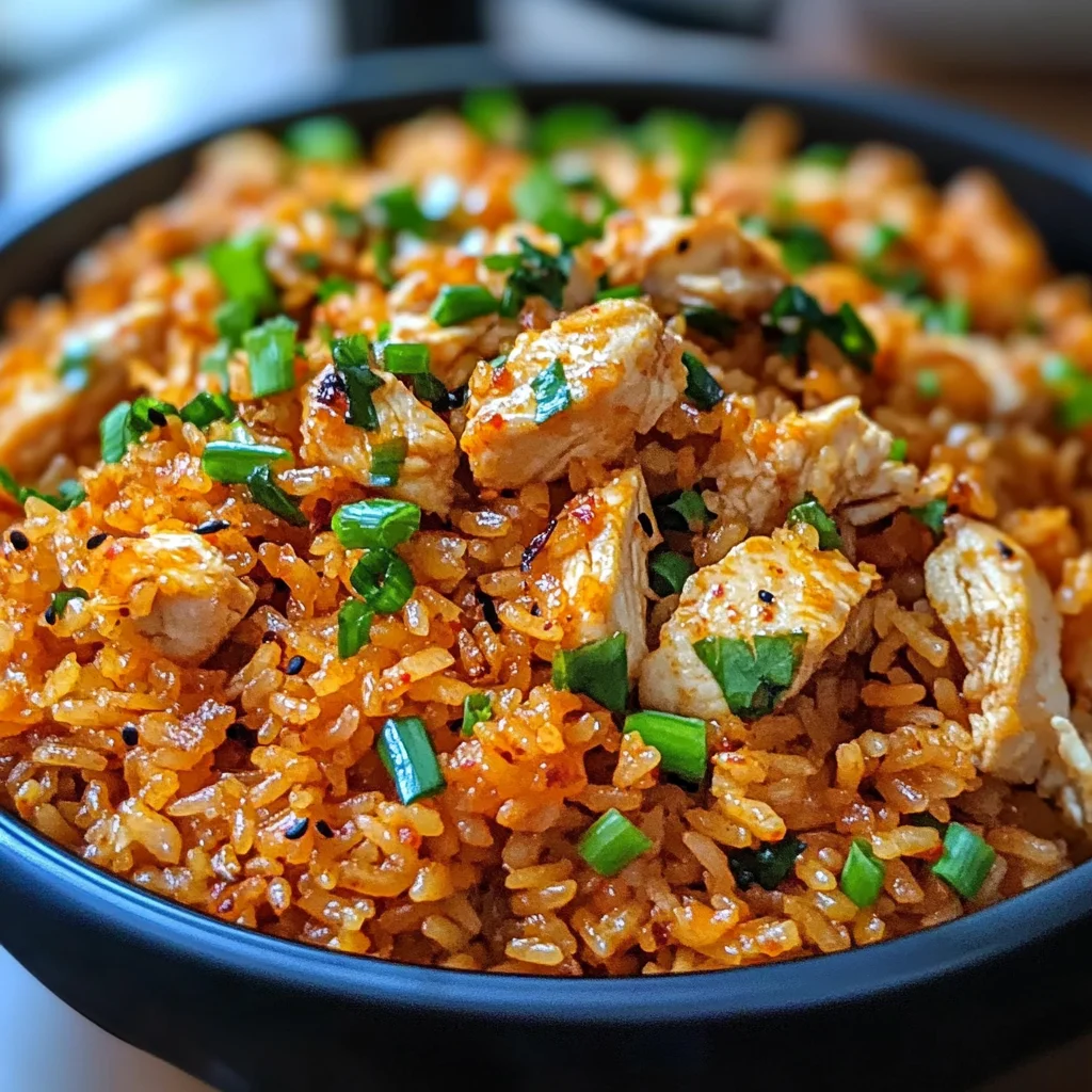 Kimchi Fried Rice with Chicken