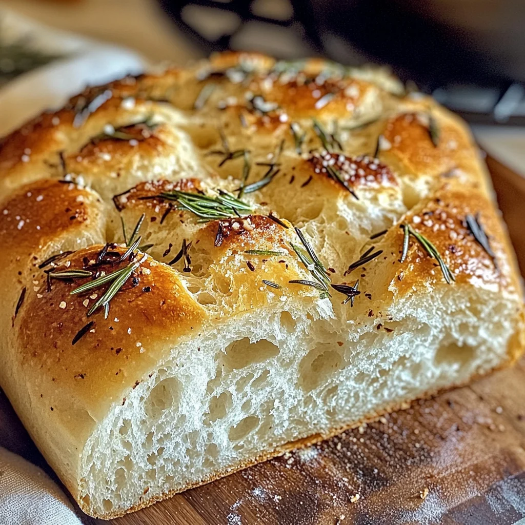 Rustic No-Knead Rosemary Garlic Bread