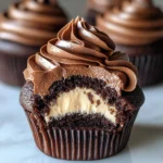 Swirled Chocolate Cupcakes with Creamy Chocolate Filling
