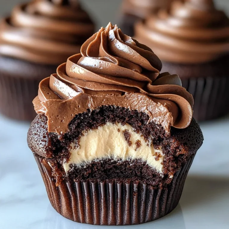 Swirled Chocolate Cupcakes with Creamy Chocolate Filling