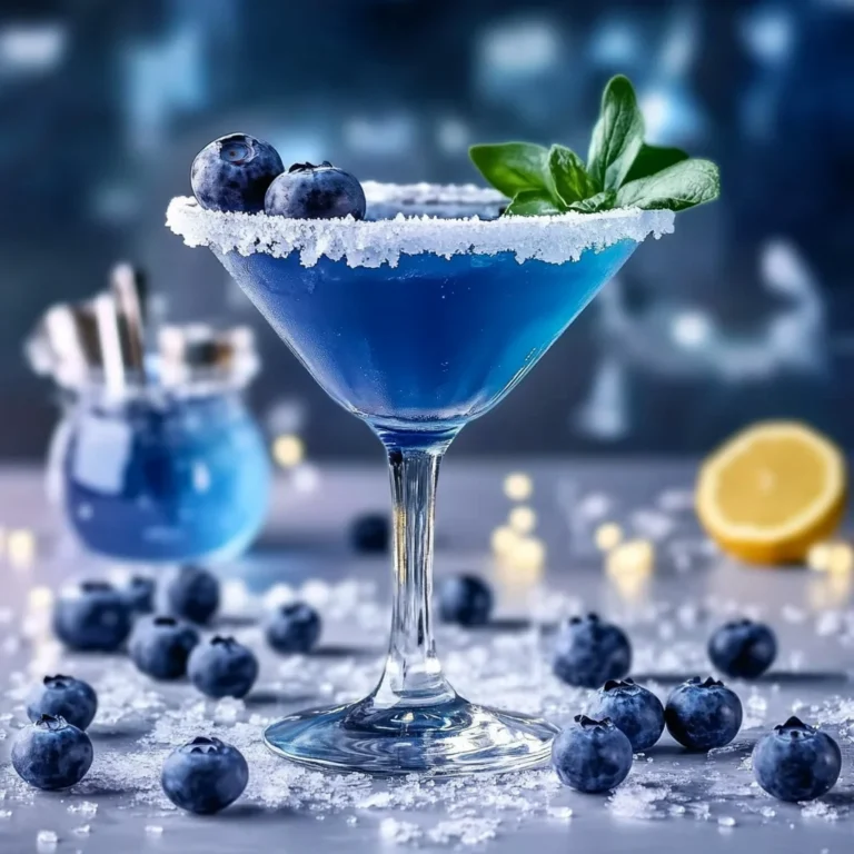 Blueberry Snow Martini Cocktail Recipe