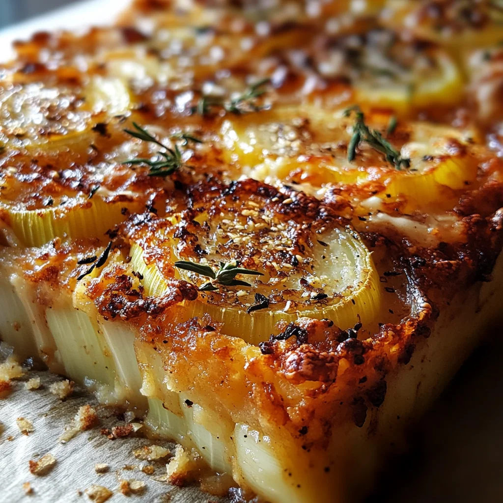 CHEESY CRUSTED CARAMELISED LEEK