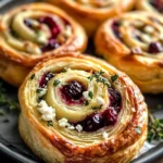Cranberry Cream Cheese Pinwheels with Feta & Herbs