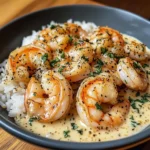Creamy Garlic Butter Shrimp Bowl with Herb Rice