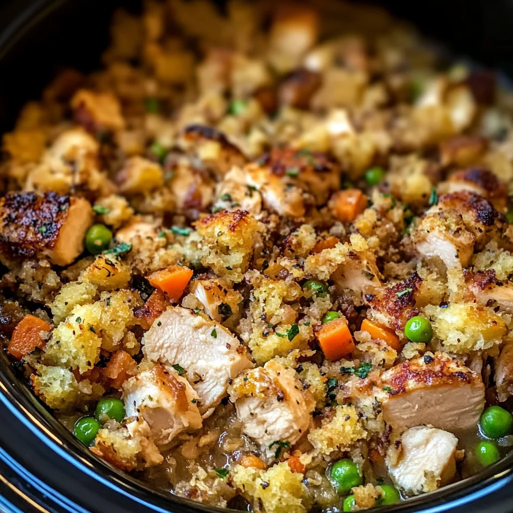 Crock Pot Chicken and Stuffing Dinner