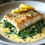 Luscious Lemon-Garlic Sea Bass with Creamed Spinach