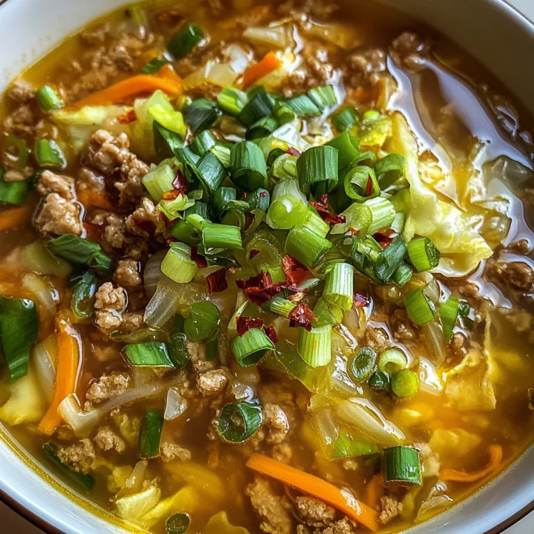 One-Pot Egg Roll Soup with Green Onions and Ginger