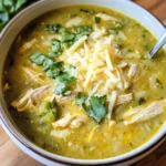 Green Chicken Enchilada Soup - Creamy and Cheesy!