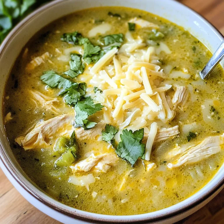 Green Chicken Enchilada Soup - Creamy and Cheesy!