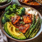 35 Minute Chili Honey Garlic Salmon Bowls