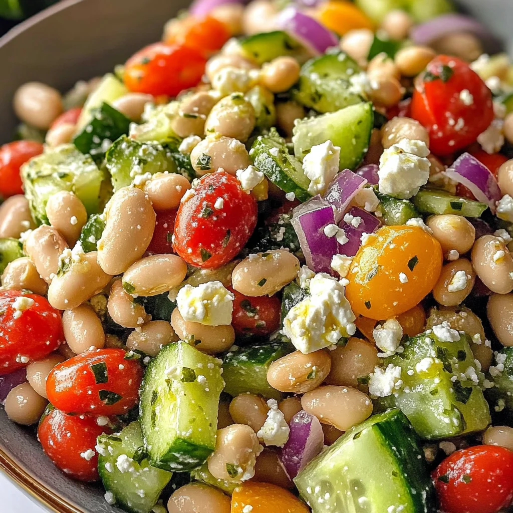 Easy Greek Bean Salad with Marinated Beans