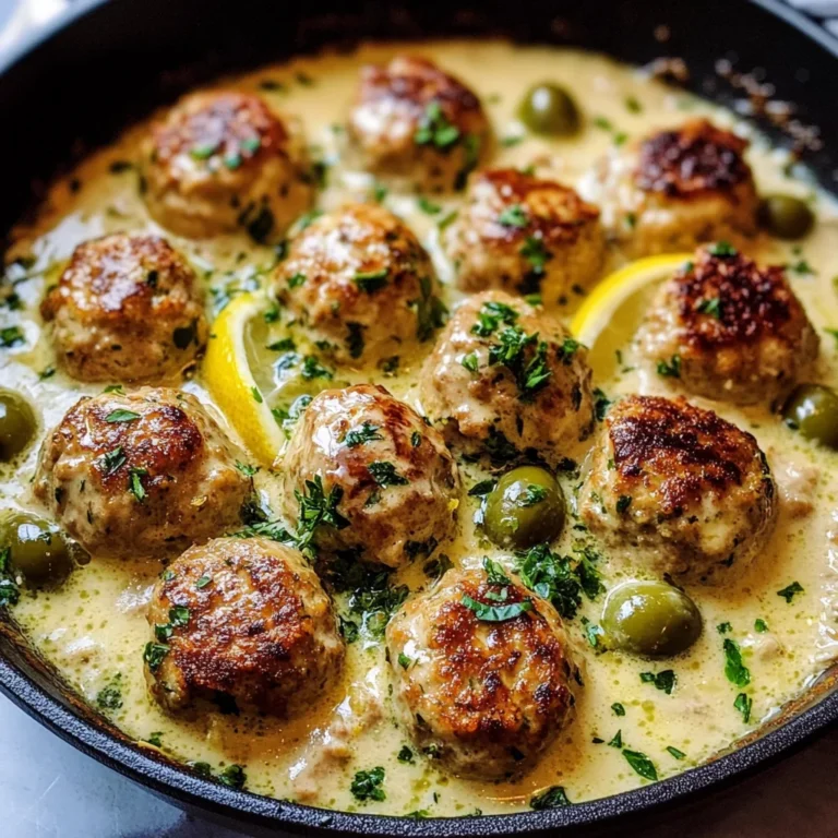 Greek Chicken Meatballs in Lemon Cream Sauce Recipe