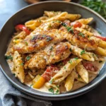Southern Style Creamy Parmesan Chicken Pasta.