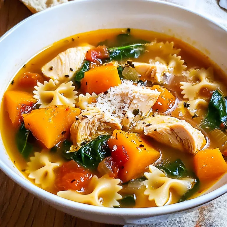 Butternut Squash Chicken Soup with Pasta