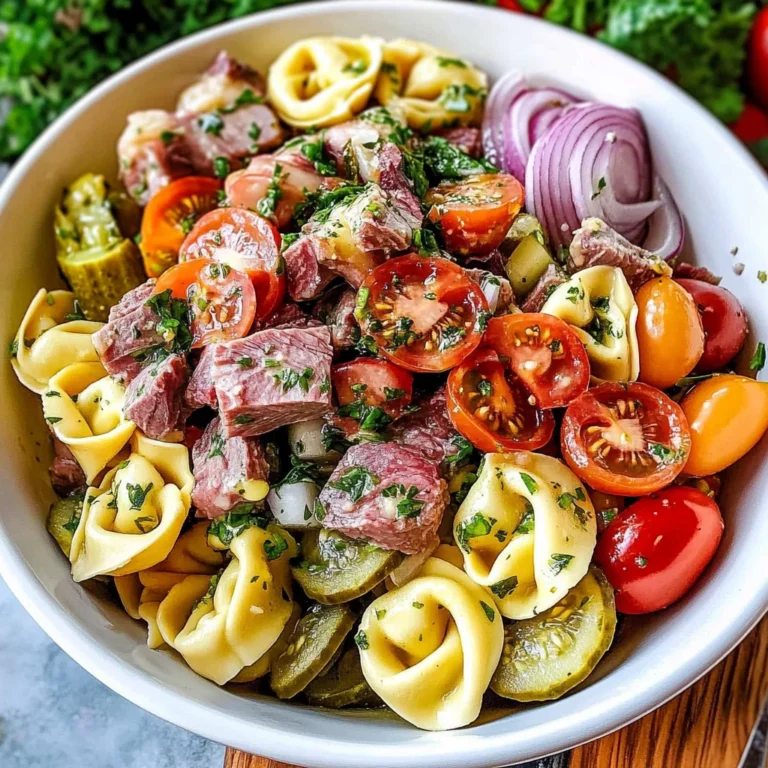 Cubano Tortellini Salad with Mojo Dressing
