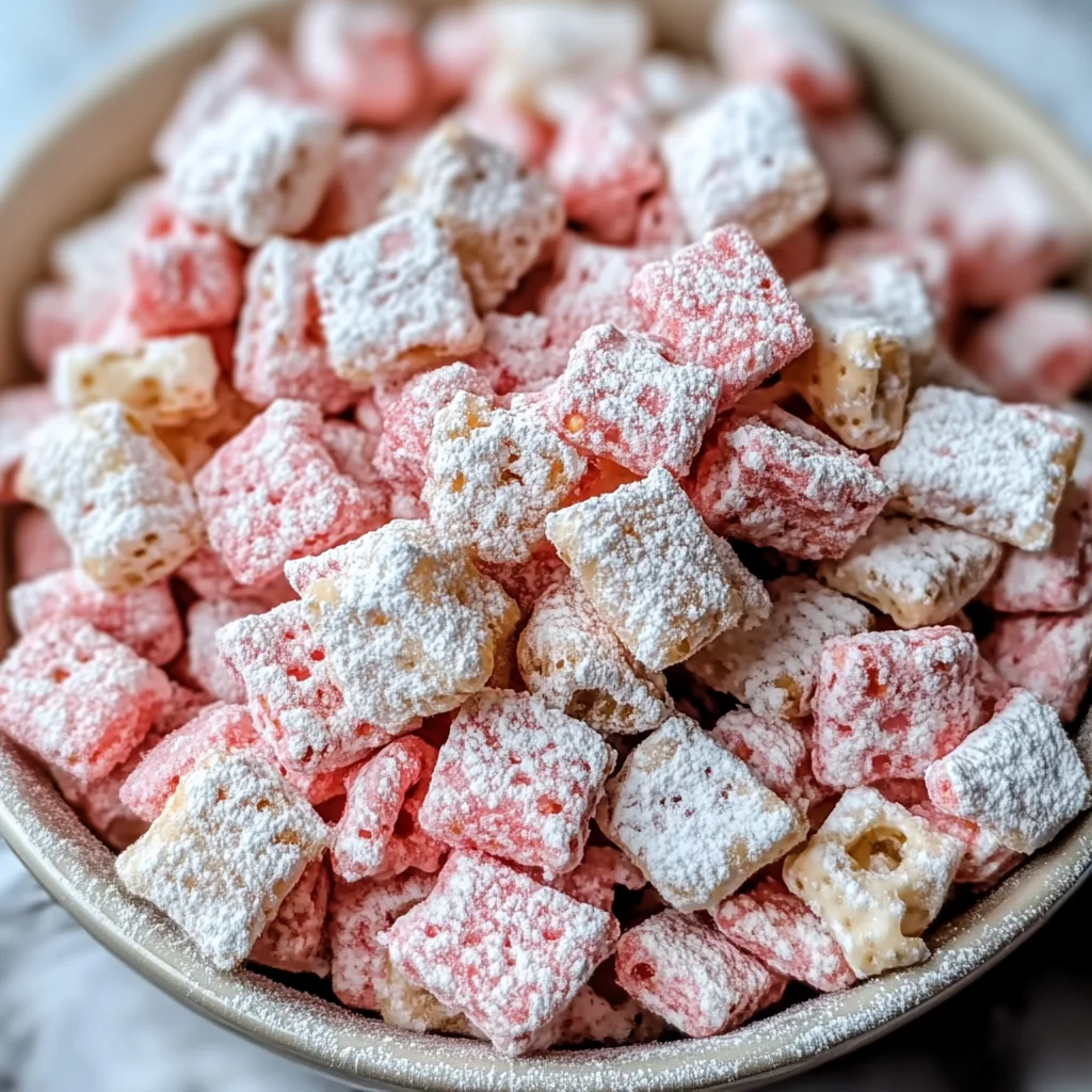 Fluffy Strawberry Shortcake Puppy Chow