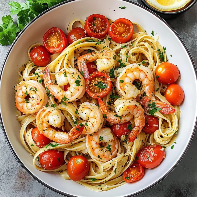 Garlic Butter Shrimp Pasta with Tomatoes