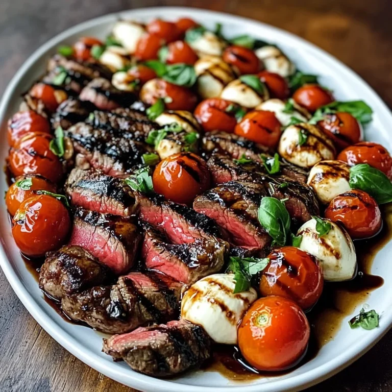 Grilled Flank Steak Caprese with Balsamic Dressing