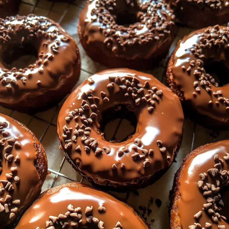 Homemade Baked Frosted Chocolate Donuts