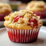 Quick Strawberry Muffins with Crumble Topping