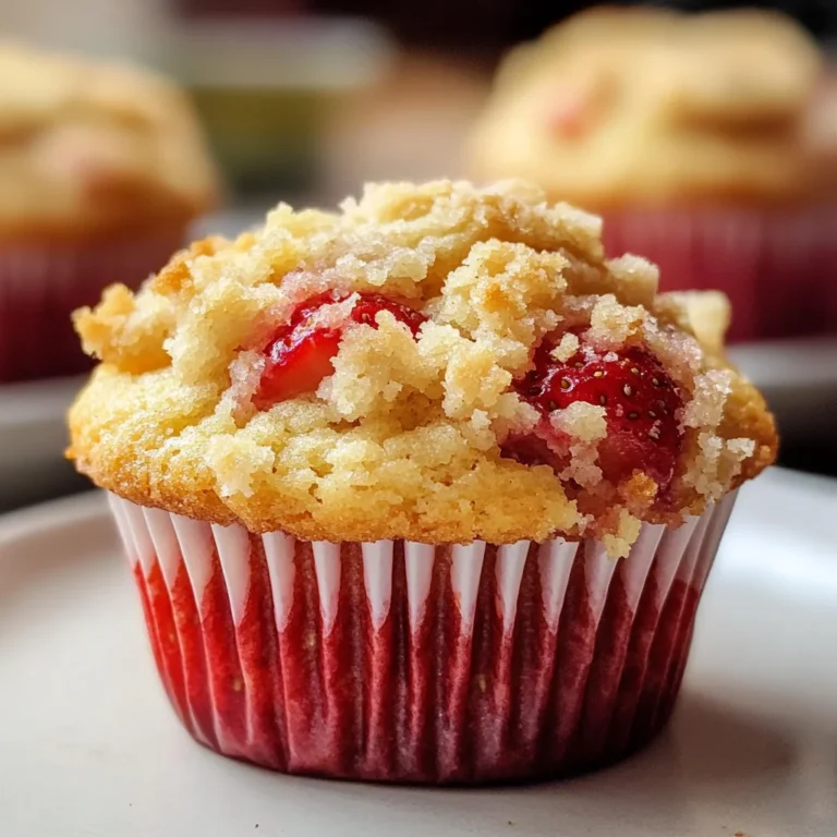 Quick Strawberry Muffins with Crumble Topping