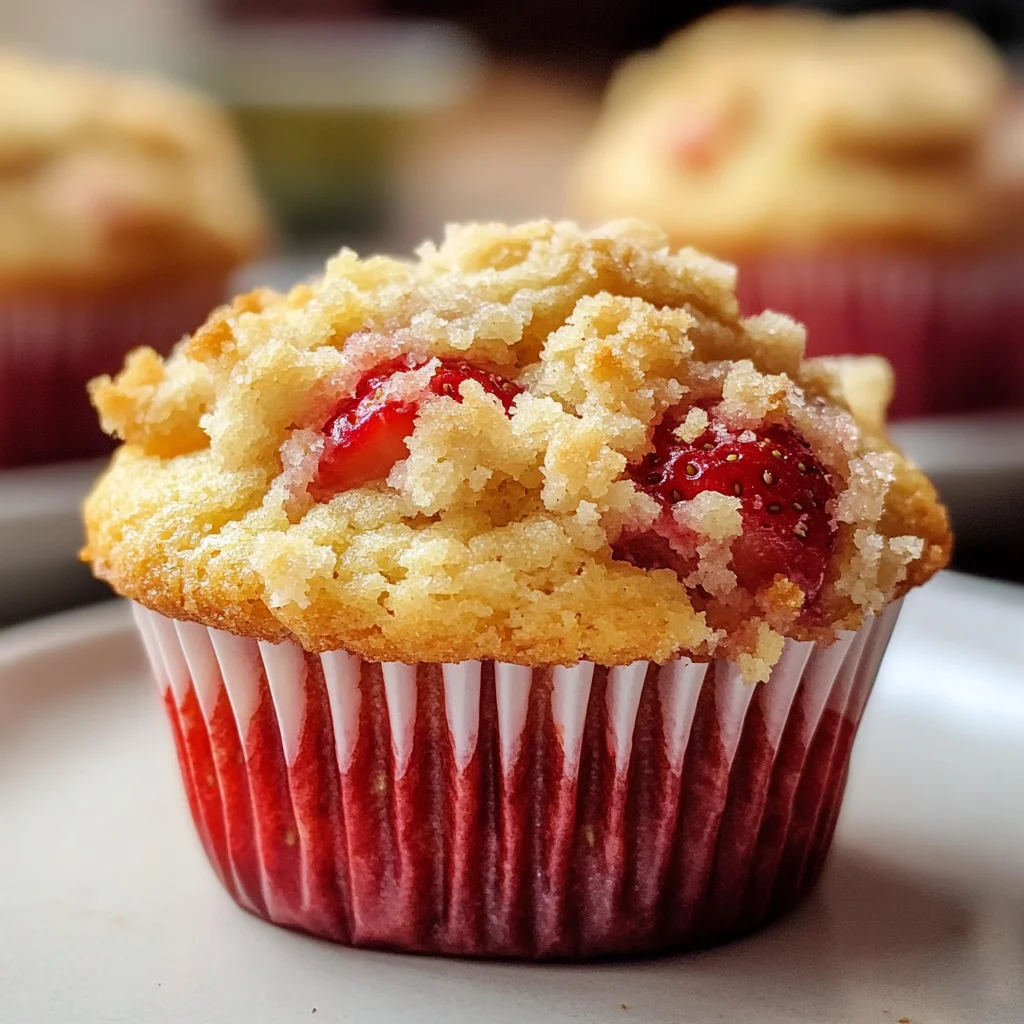 Quick Strawberry Muffins with Crumble Topping