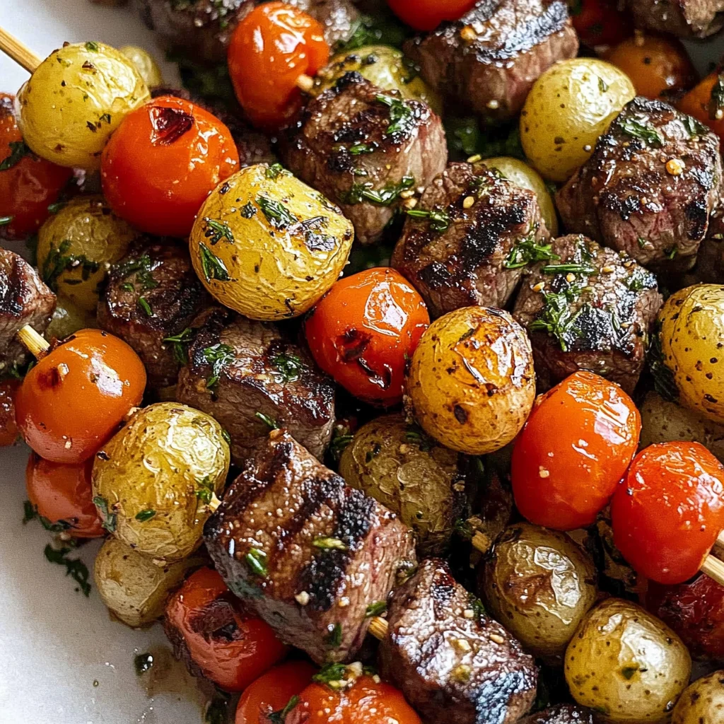 Rosemary Garlic Steak Kebabs