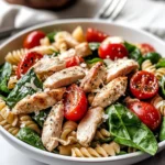 Chicken Pasta Salad with Spinach & Tomatoes