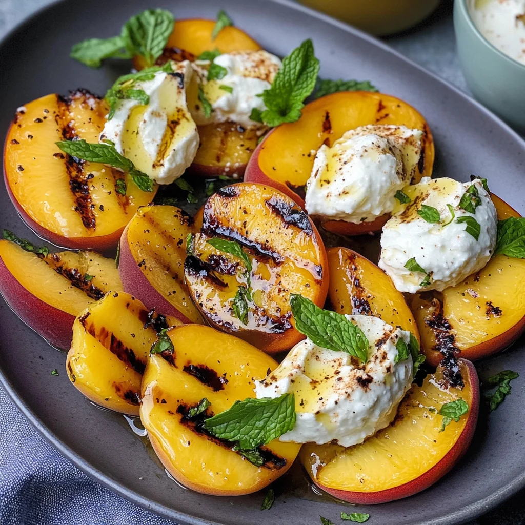 Grilled Peach Salad with Whipped Feta