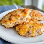 Keto Sausage Cheddar Biscuits